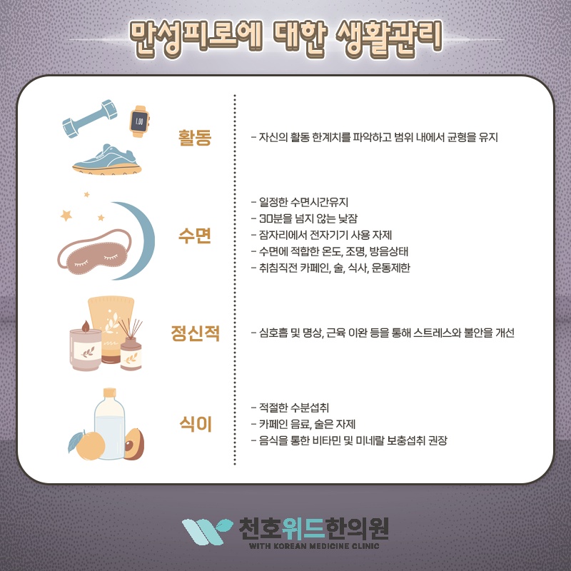 만성피로와 함께 달라진 일상, 확인해 볼 내용